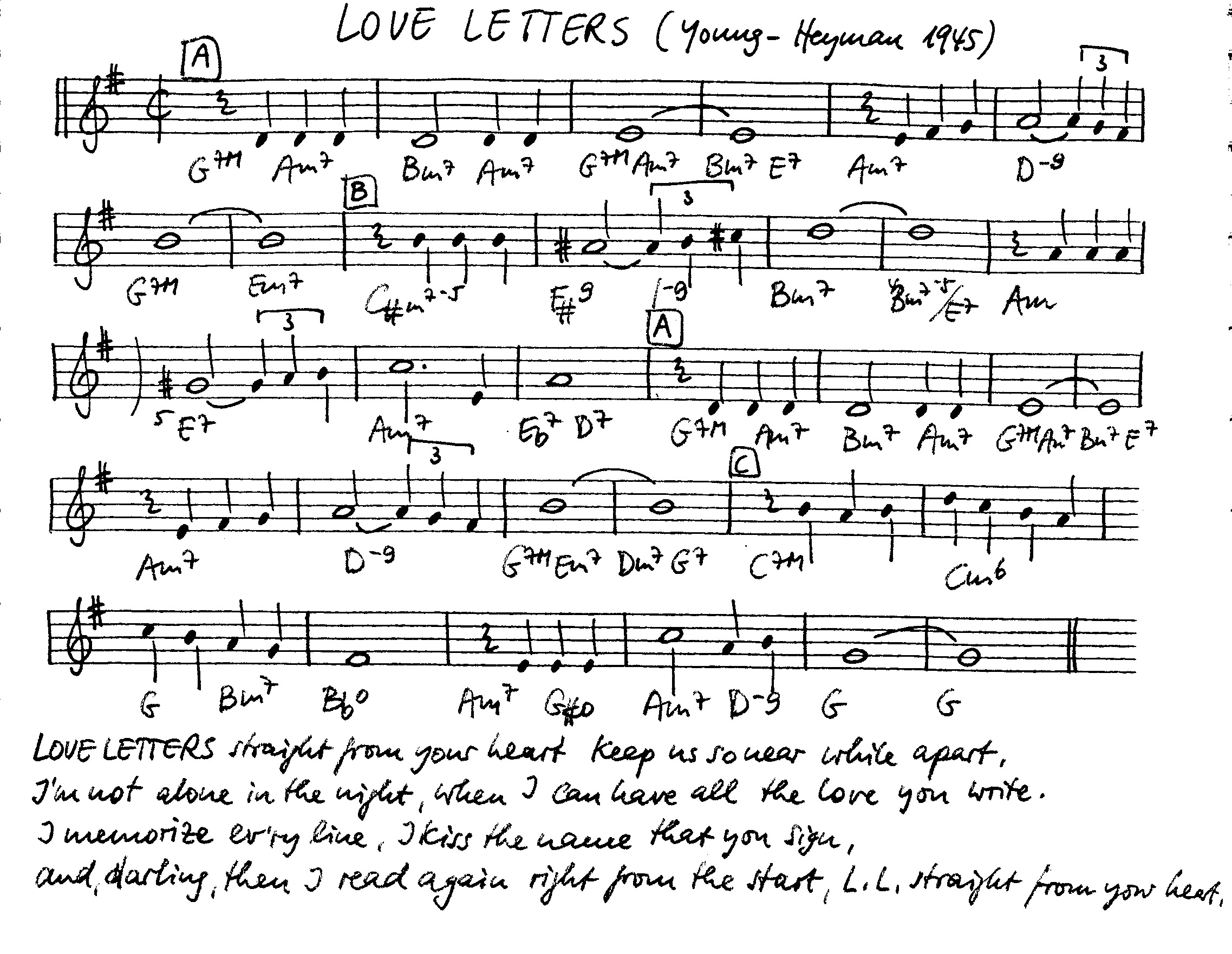 love letters leadsheet – book us for your next 20s or gatsby event